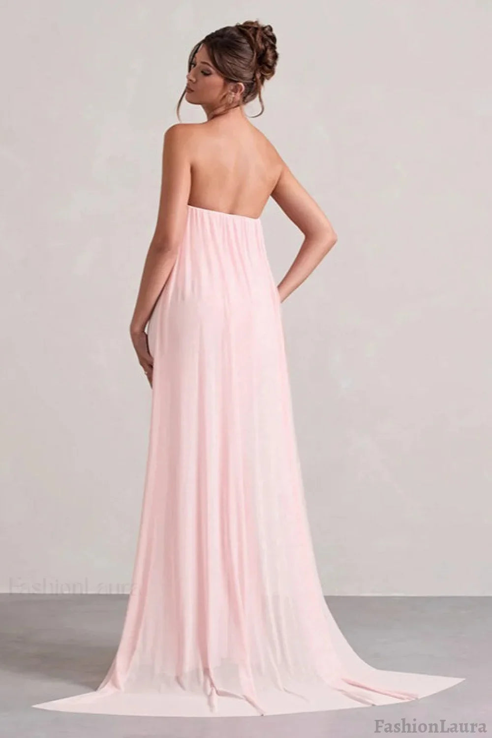 Strapless Floral Tie Maxi Dress