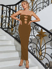 See Through Mesh Cut Out Tube Dress - View 11