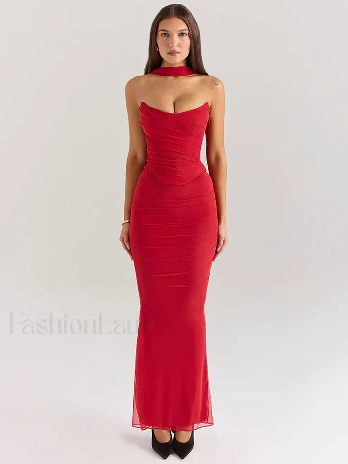 Strapless Skirt Two Piece Maxi Dress