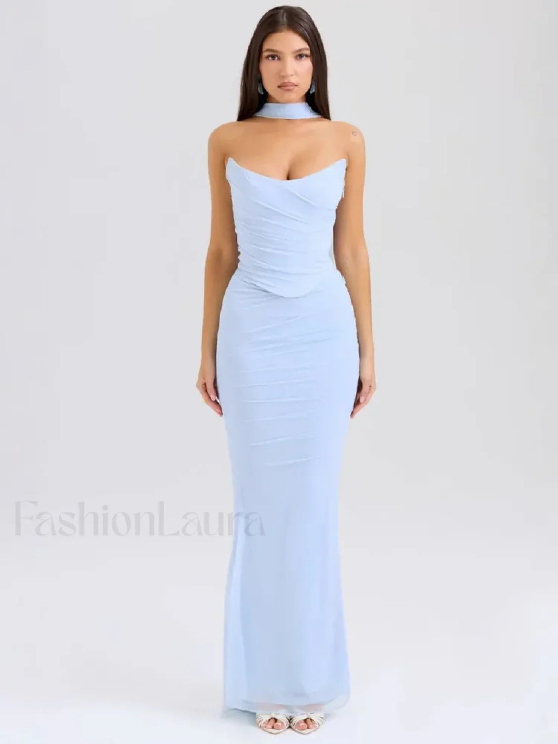 Strapless Skirt Two Piece Maxi Dress