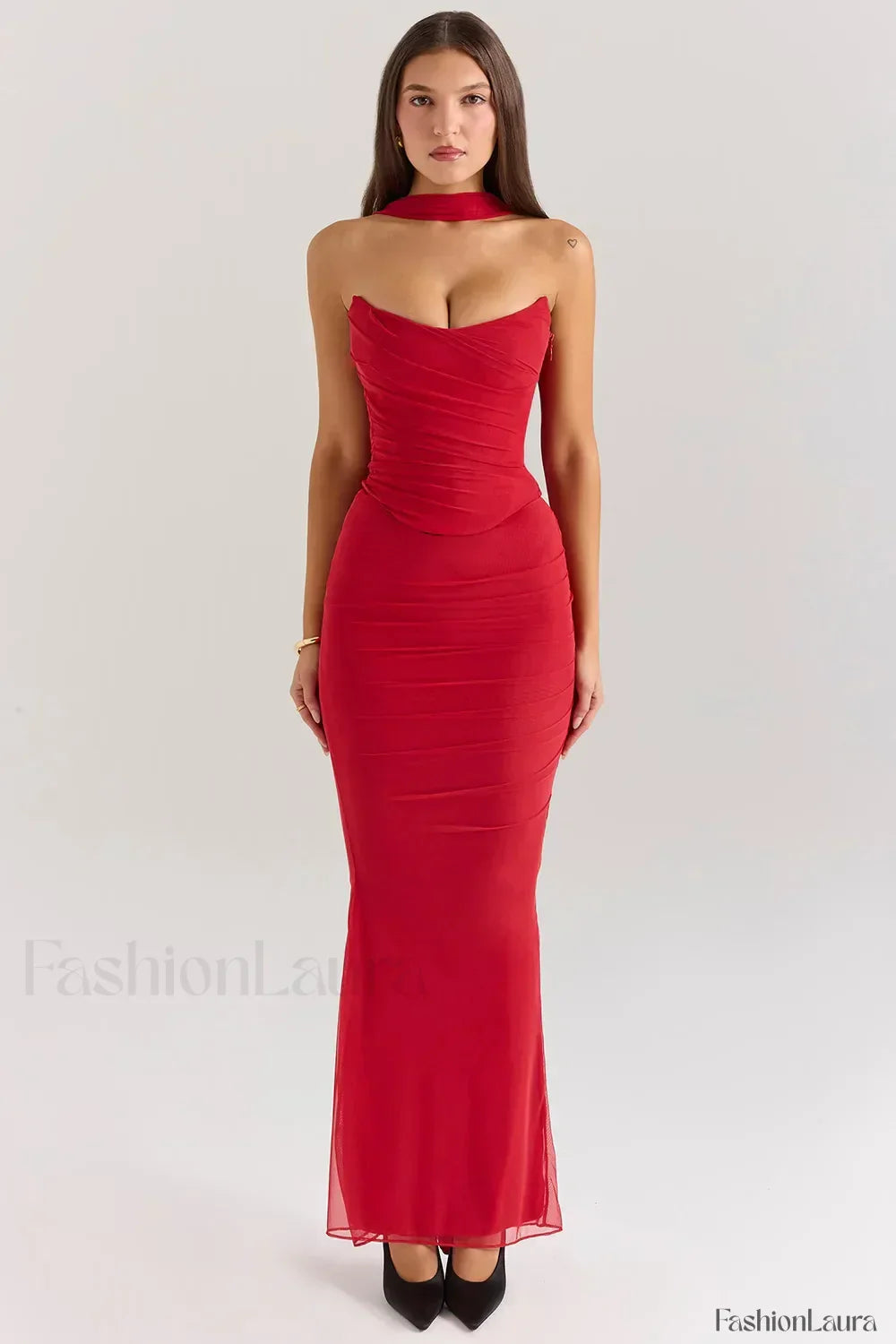 Strapless Skirt Two Piece Maxi Dress