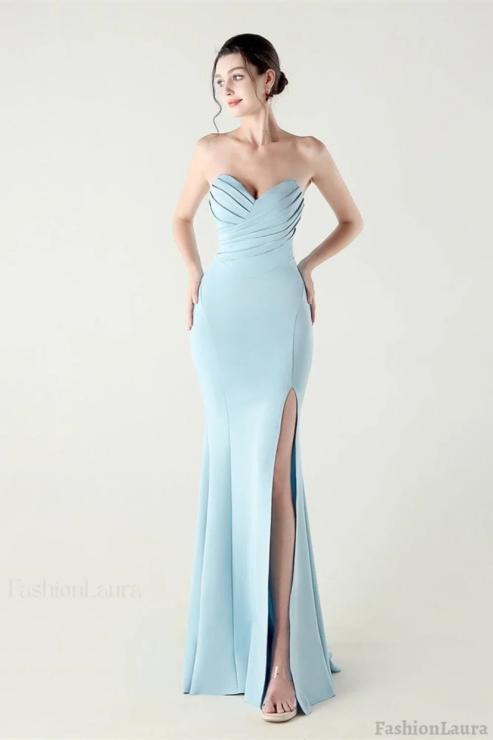 Strapless Sweetheart Pleated Party Dress