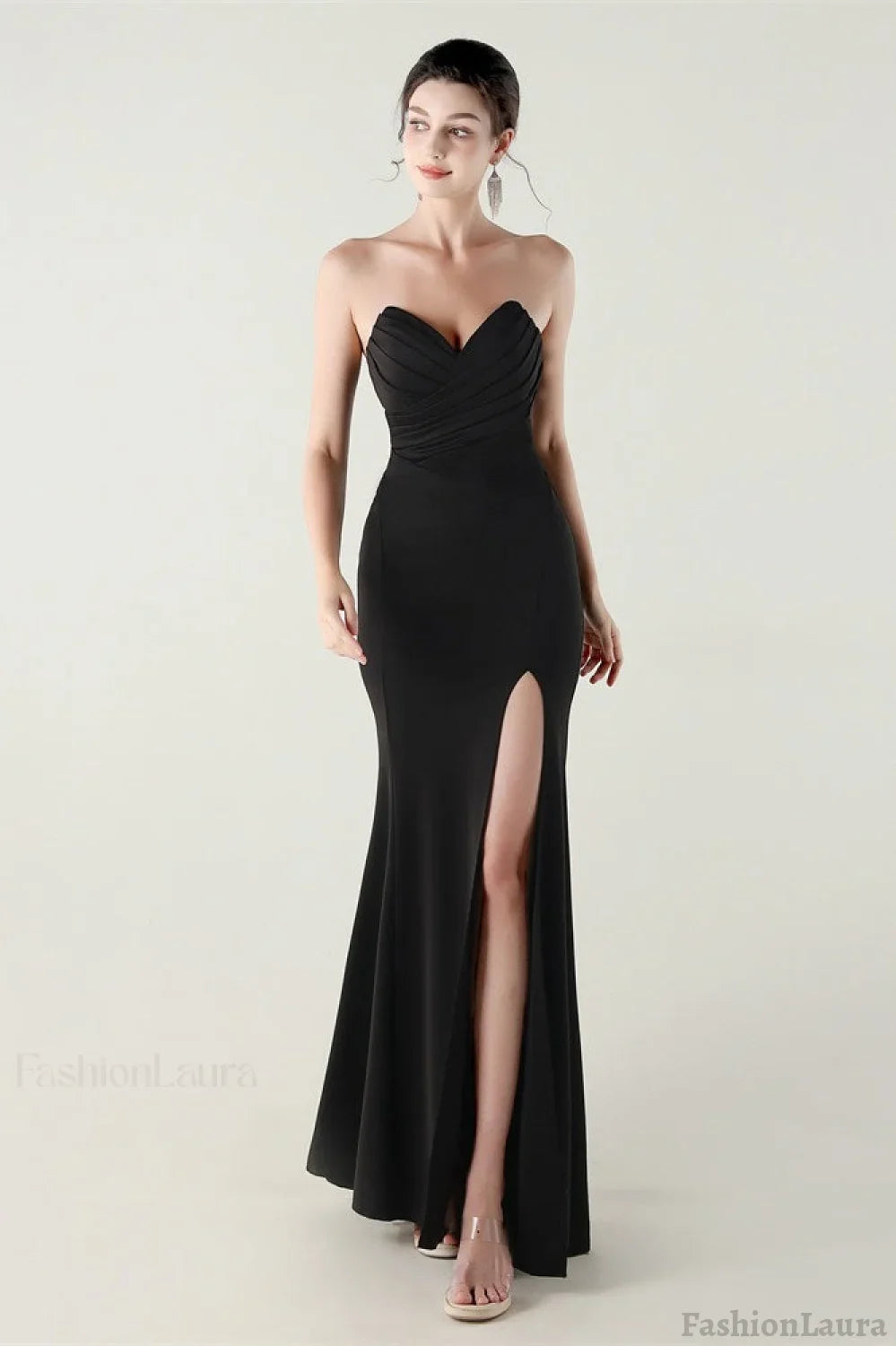 Strapless Sweetheart Pleated Party Dress
