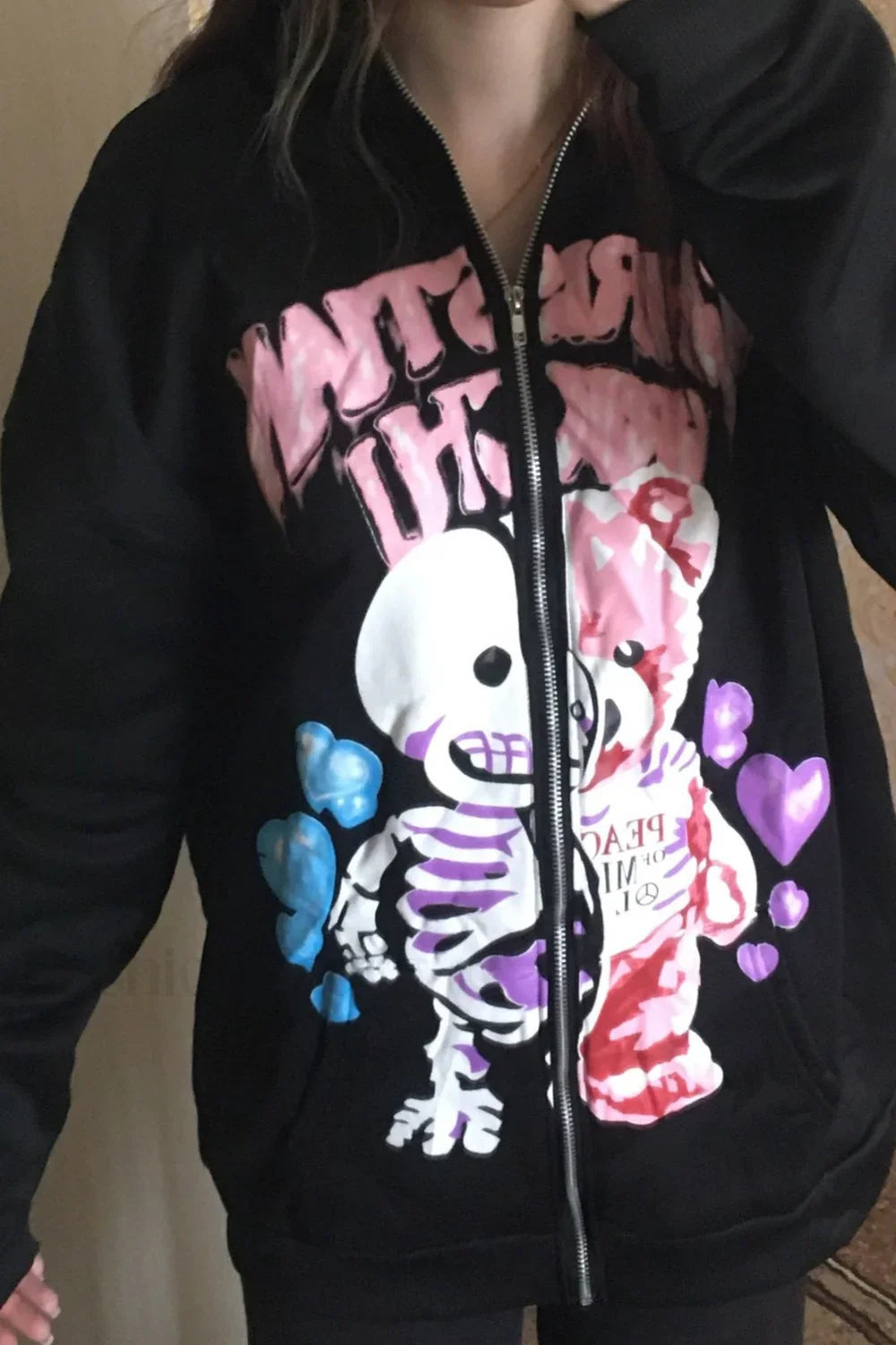 Street Style Skull Bear Hoodie