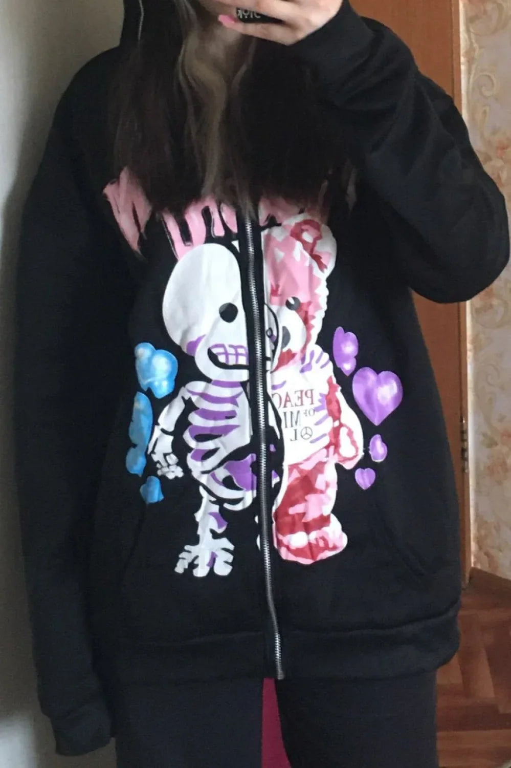 Street Style Skull Bear Hoodie