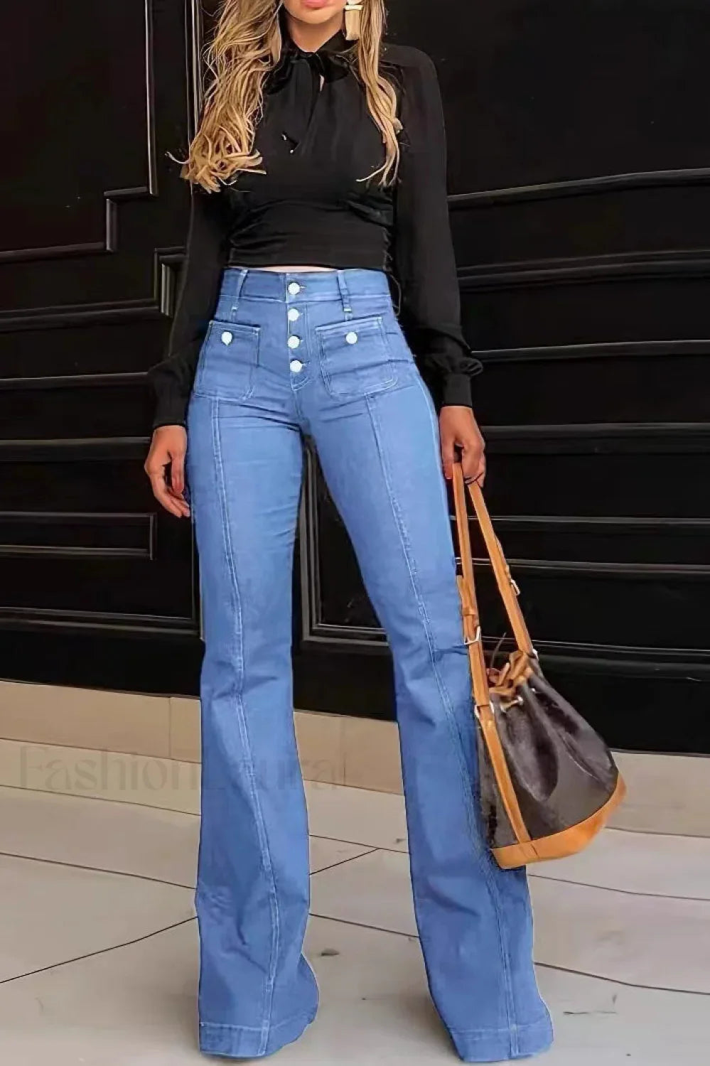 Stretch Slim Fit Flare Jeans Blue / S