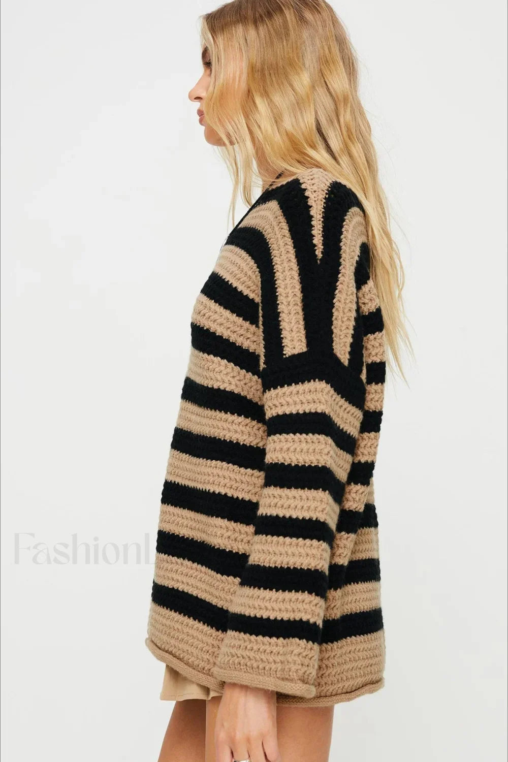 Striped Knit Casual Loose Sweater