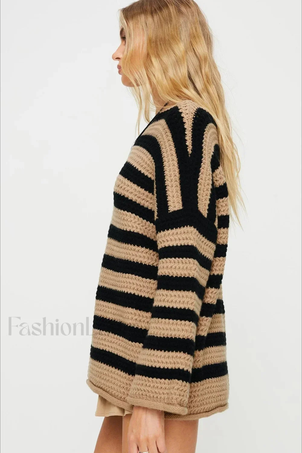 Striped Knit Casual Loose Sweater