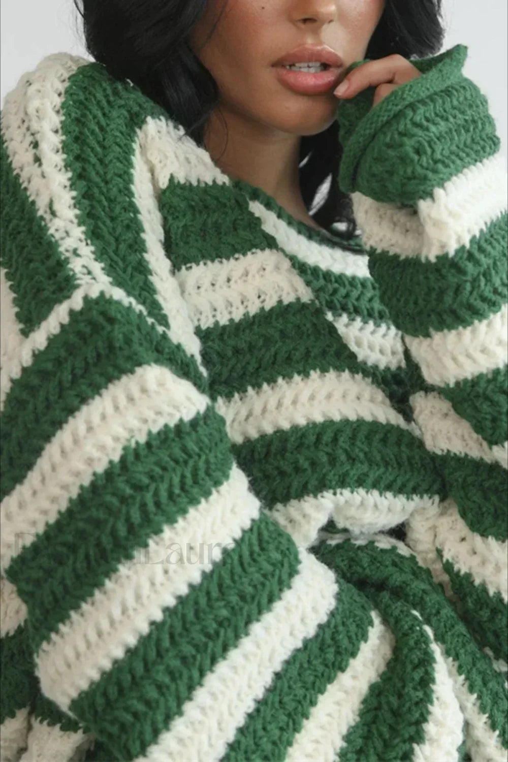 Striped Knit Casual Loose Sweater