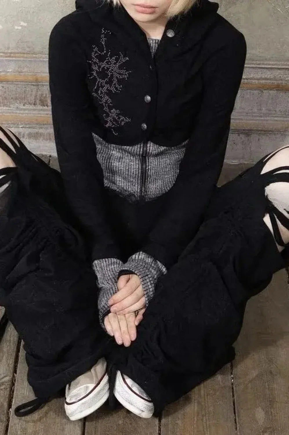 Subculture Embroidered Hooded Hoodie