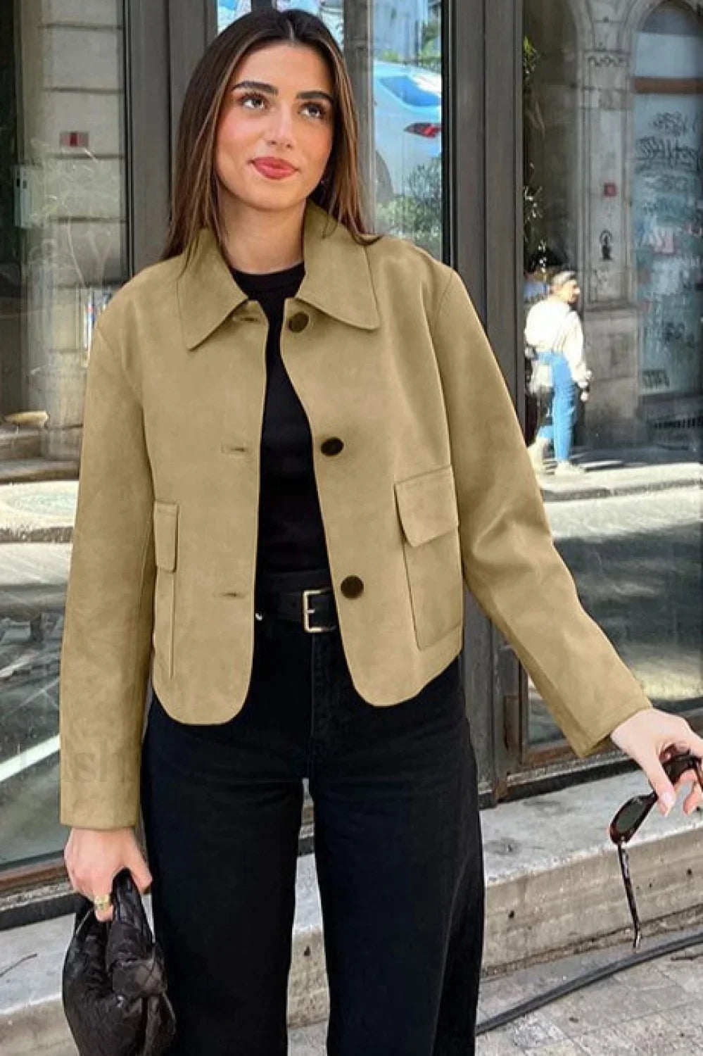 Suede Lapel Vintage Jacket