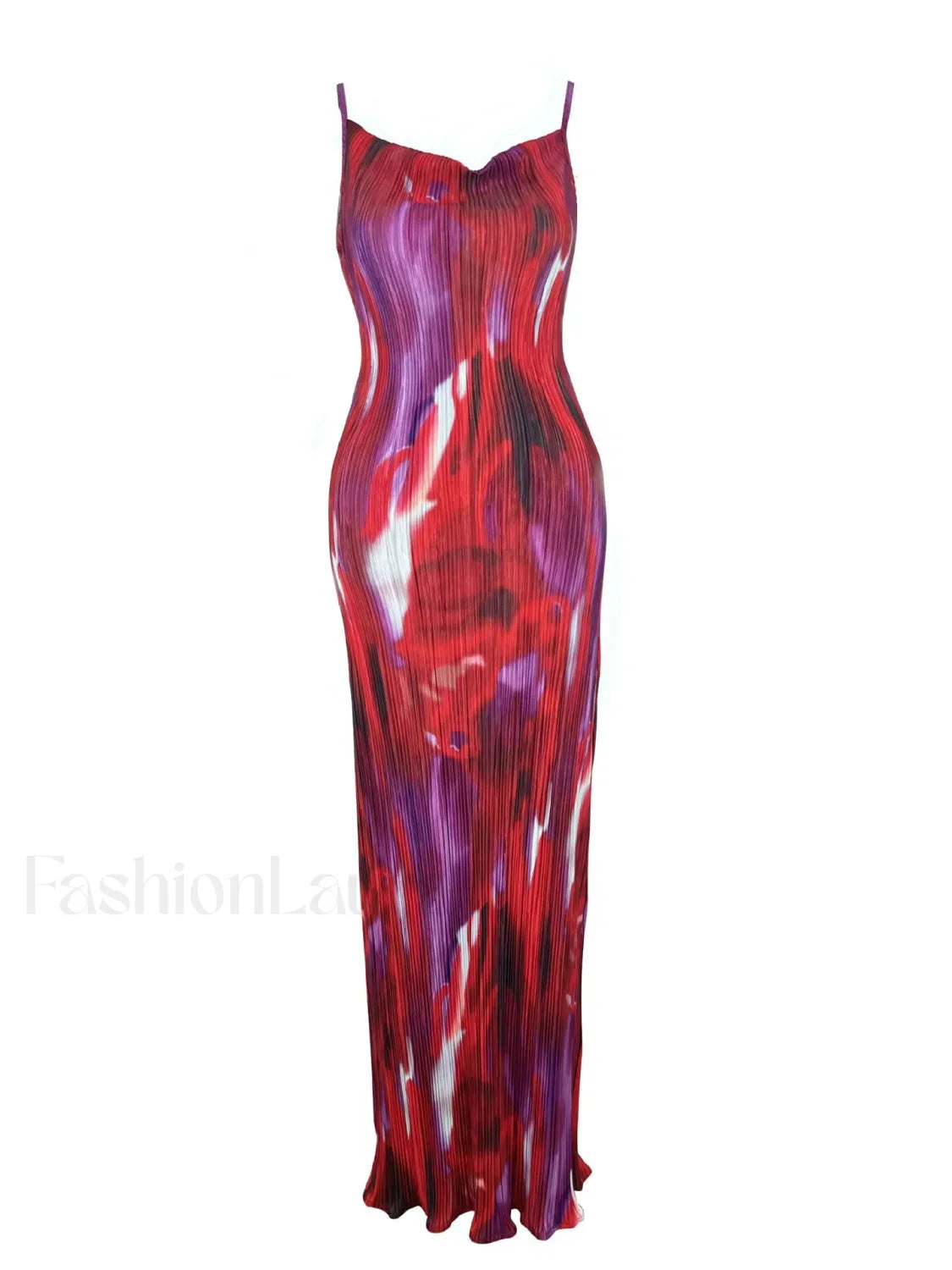 Summer Elegant Sexy Spaghetti Striped Sleeveless Party Maxi Dress purple red / S