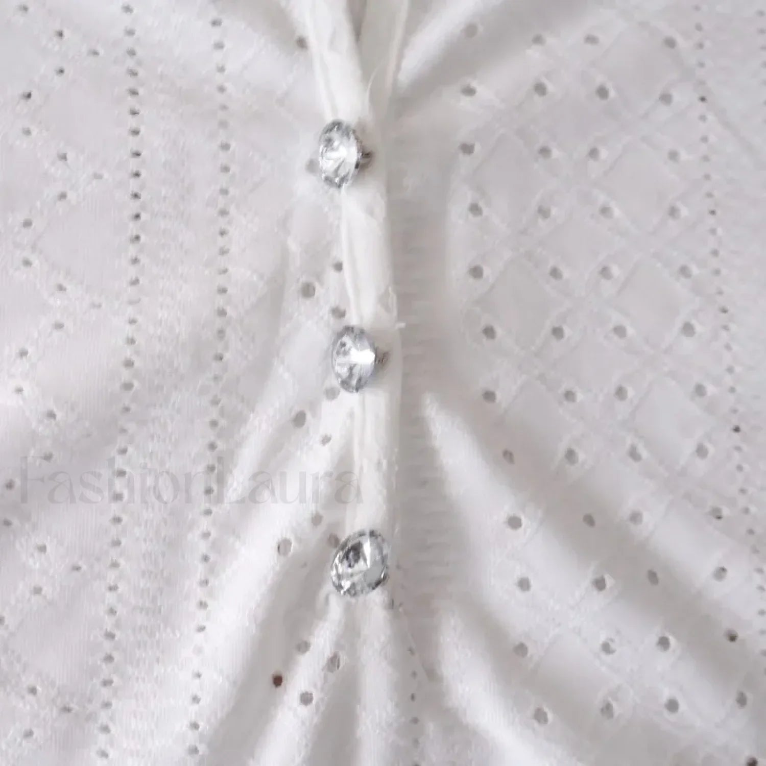 Summer Fashion Lace Buttoned Casual Plain Blouse