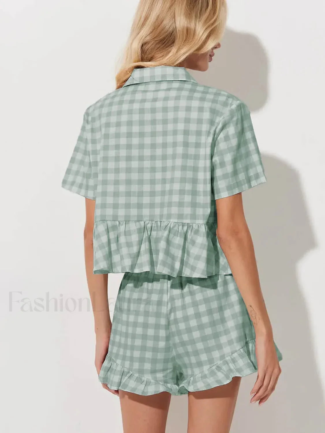 Summer Short Sleeve Pajama Shorts Two Piece Set