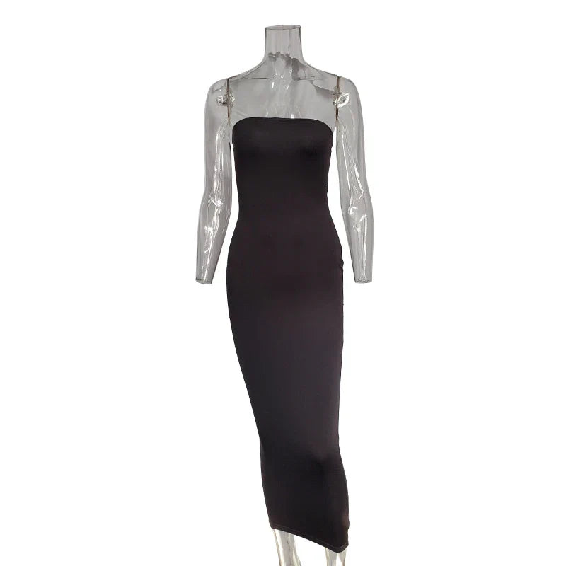 Summer Women's Sexy Sleeveless Wrapped Long Beach Midi Dresses