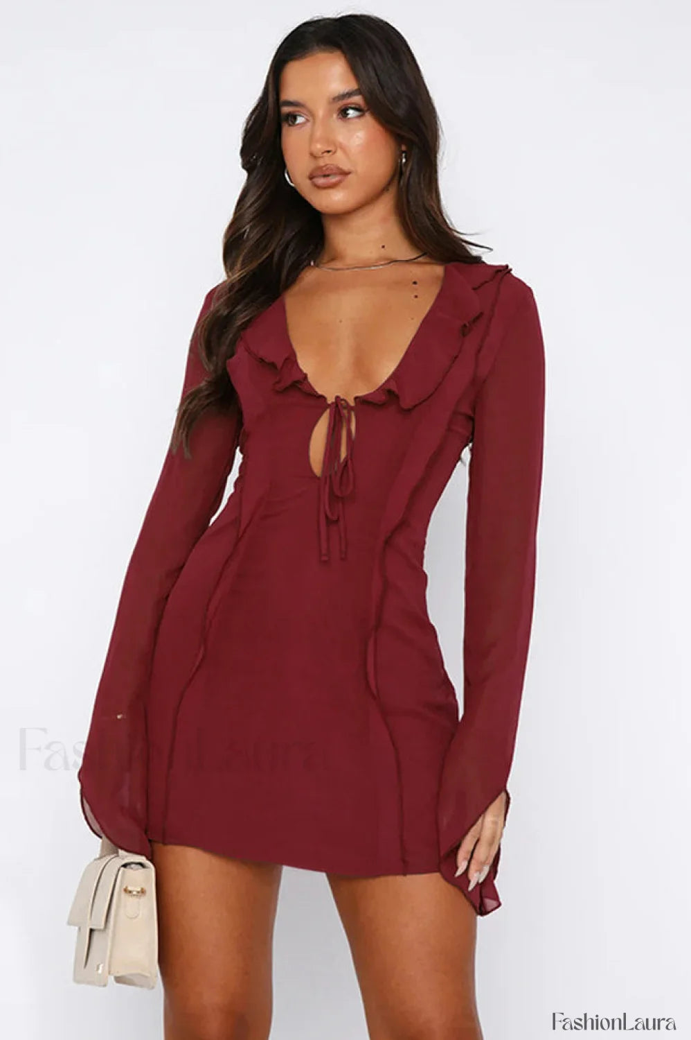 Surround Sound Stylish Mesh Mini Dress