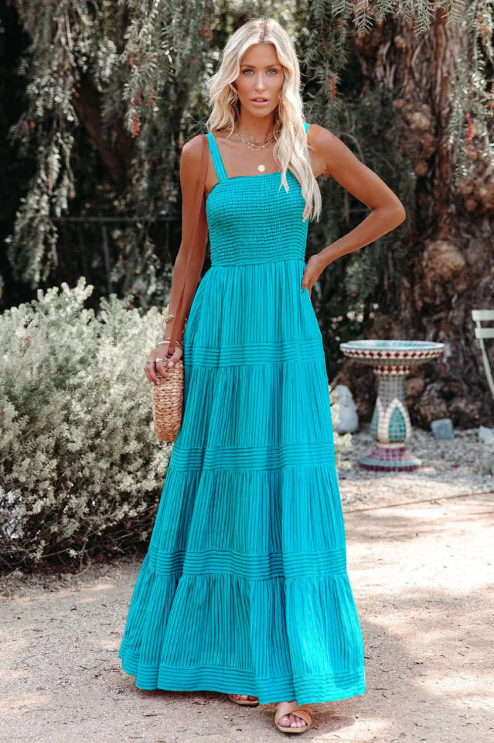 Swing Pleated Stylish Maxi Boho Dress