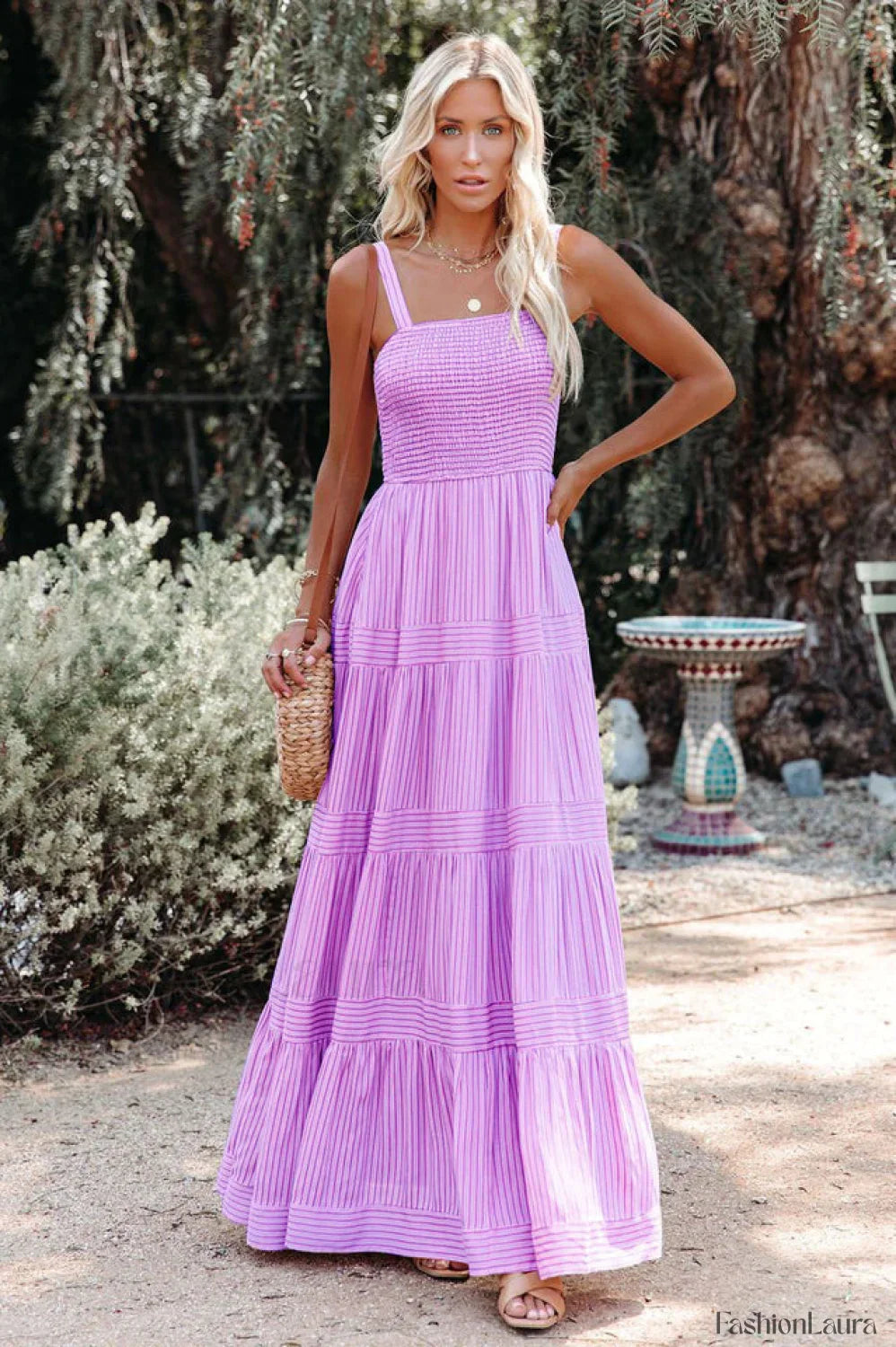 Swing Pleated Stylish Maxi Boho Dress