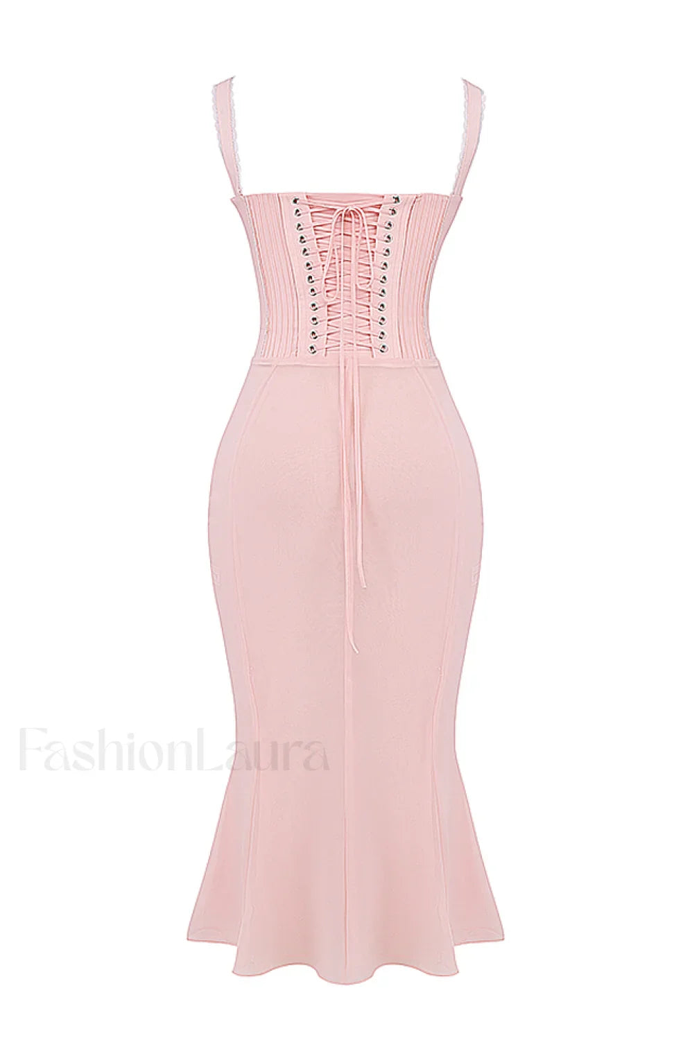 Syrah Soft Peach Charming Strappy Midi Dress