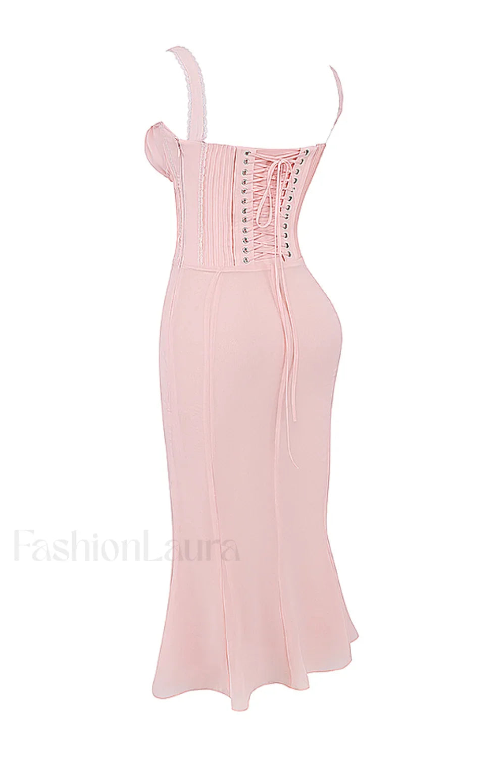 Syrah Soft Peach Charming Strappy Midi Dress