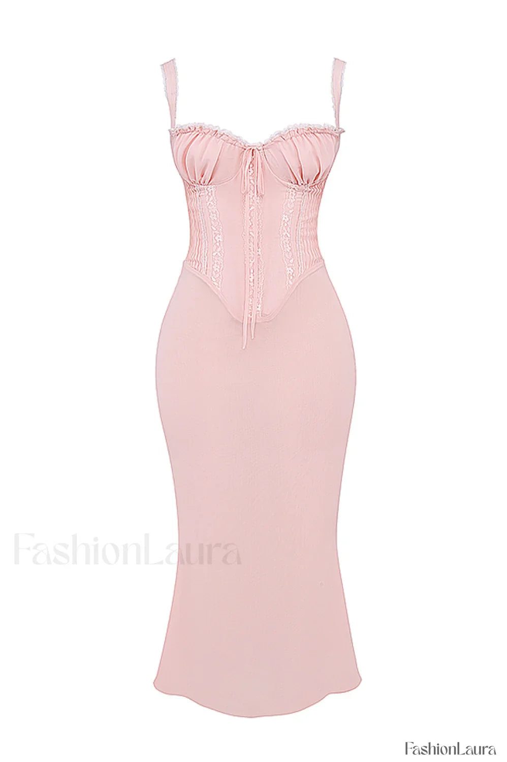 Syrah Soft Peach Charming Strappy Midi Dress