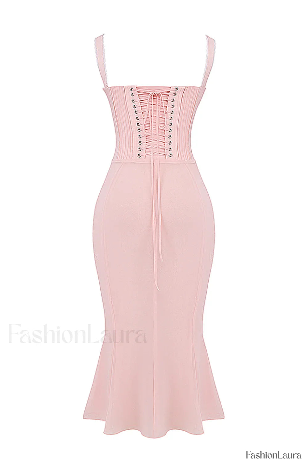 Syrah Soft Peach Charming Strappy Midi Dress