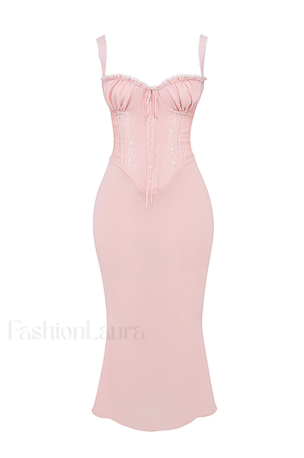 Syrah Soft Peach Charming Strappy Midi Dress