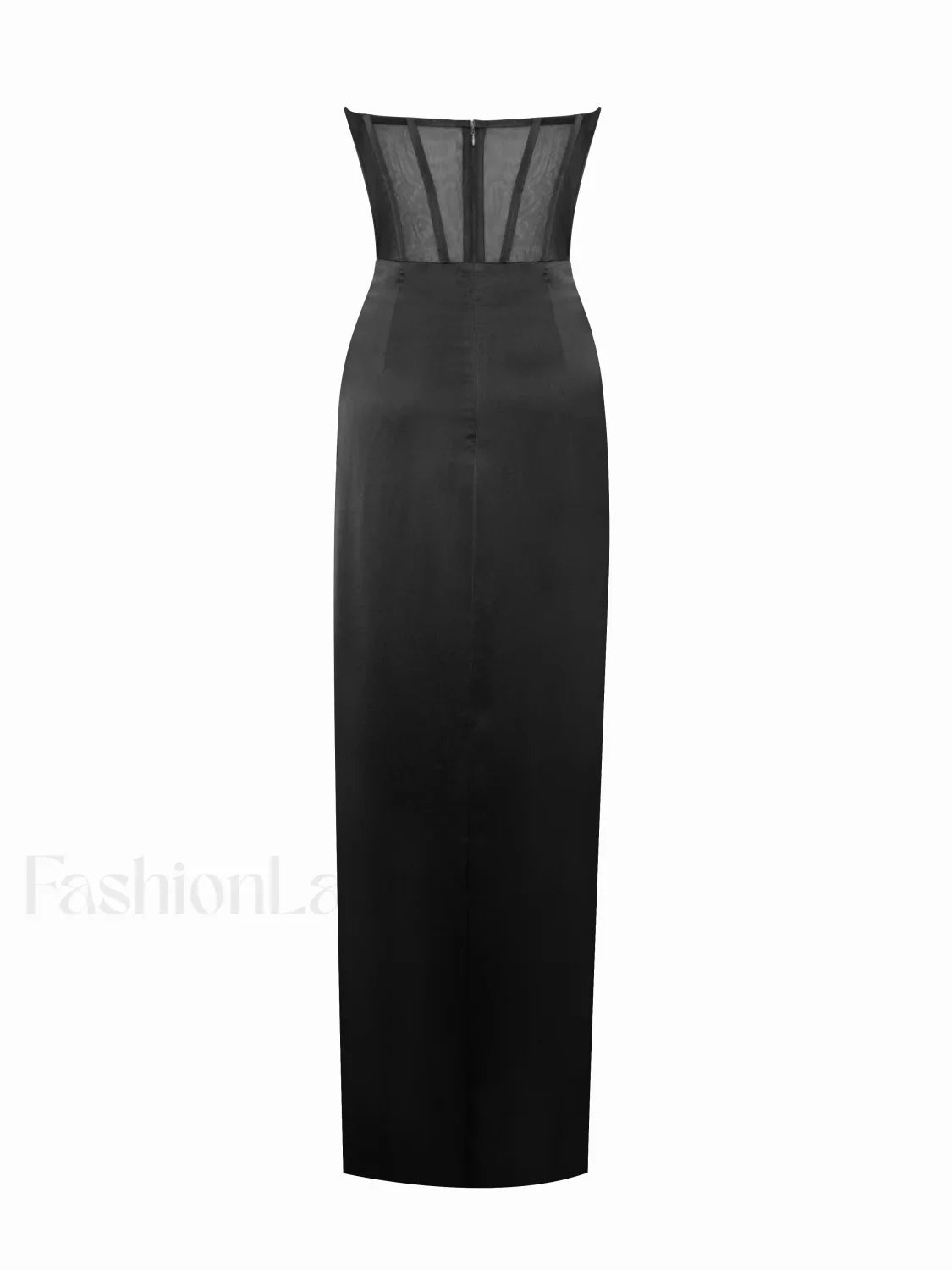 Talia Black Satin Charming Lace Corset Maxi Dress