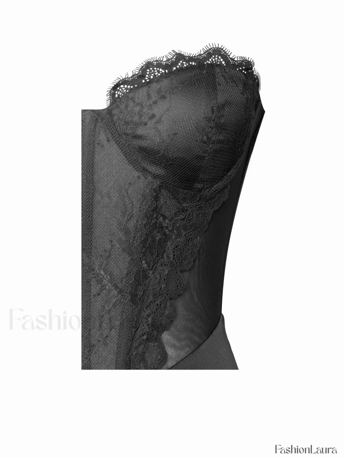 Talia Black Satin Charming Lace Corset Maxi Dress