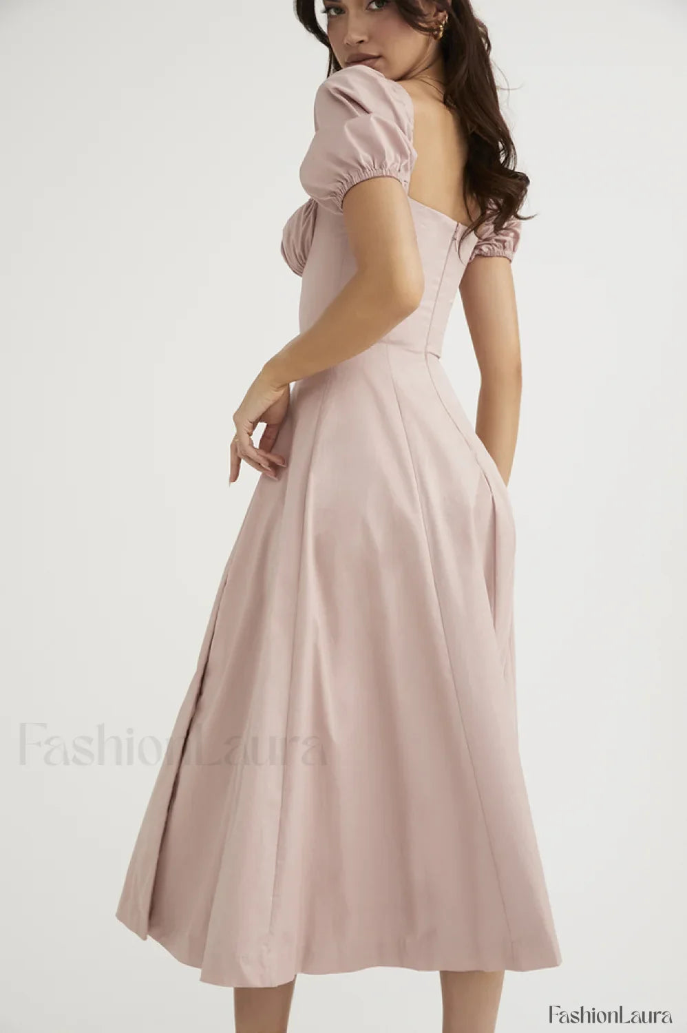 Tallulah Floral Puff Charming Sleeve Midi Dress