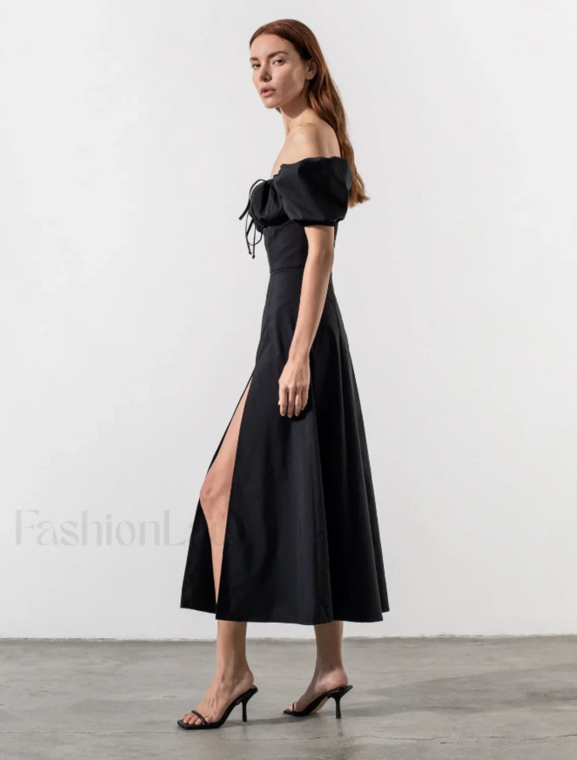 Tallulah White Puff Charming Sleeve Midi Dress