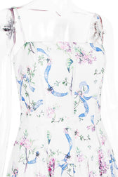 Floral Corset Straight Neck Spaghetti Strap Maxi Dress 14