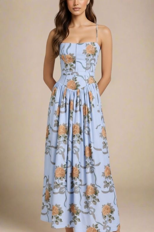 Tasmin Midi Dress - Sky Blue