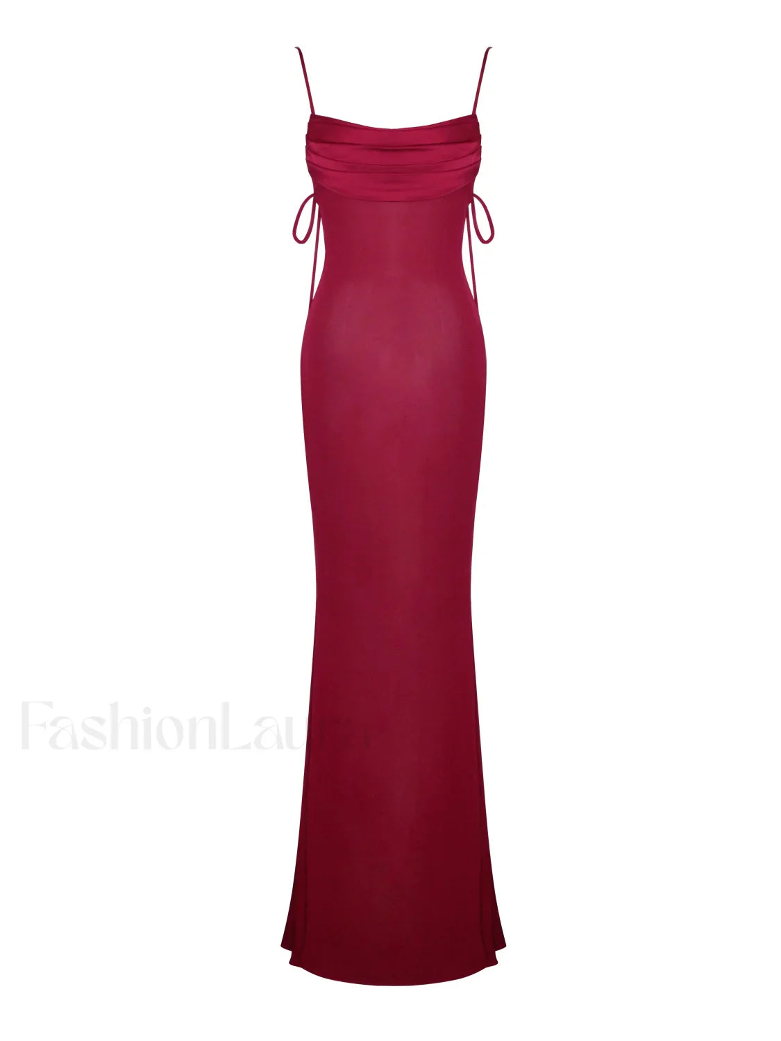 Tatiana Burgundy Rayon Charming Backless Maxi Dress