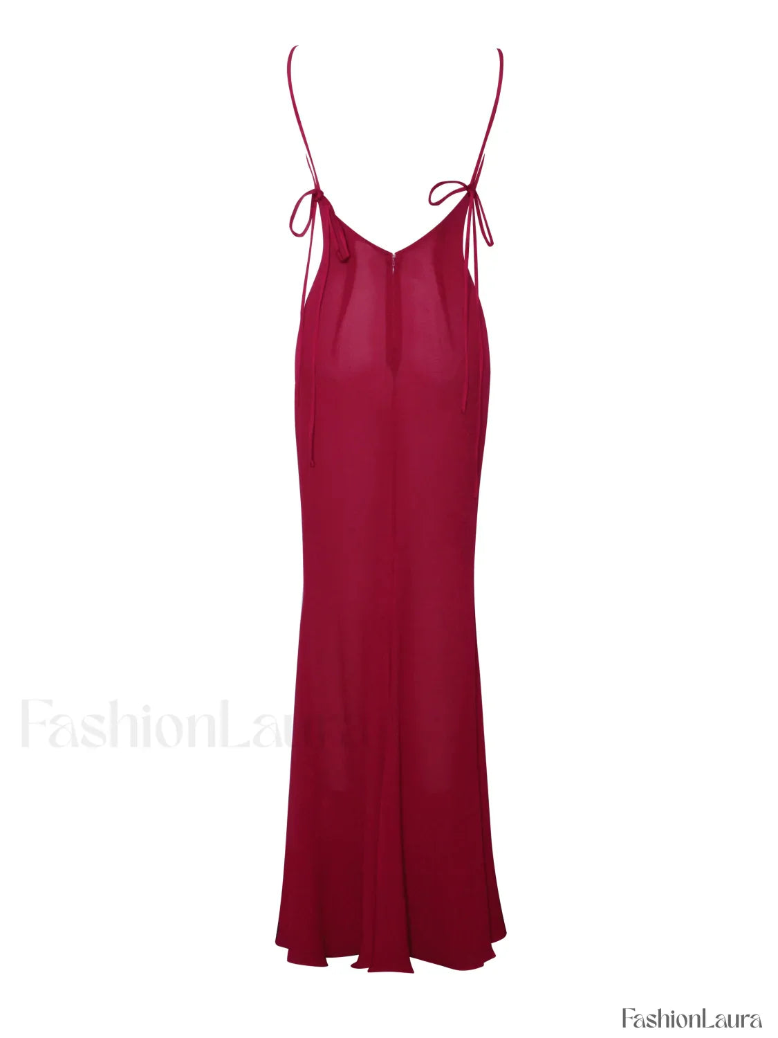 Tatiana Burgundy Rayon Charming Backless Maxi Dress