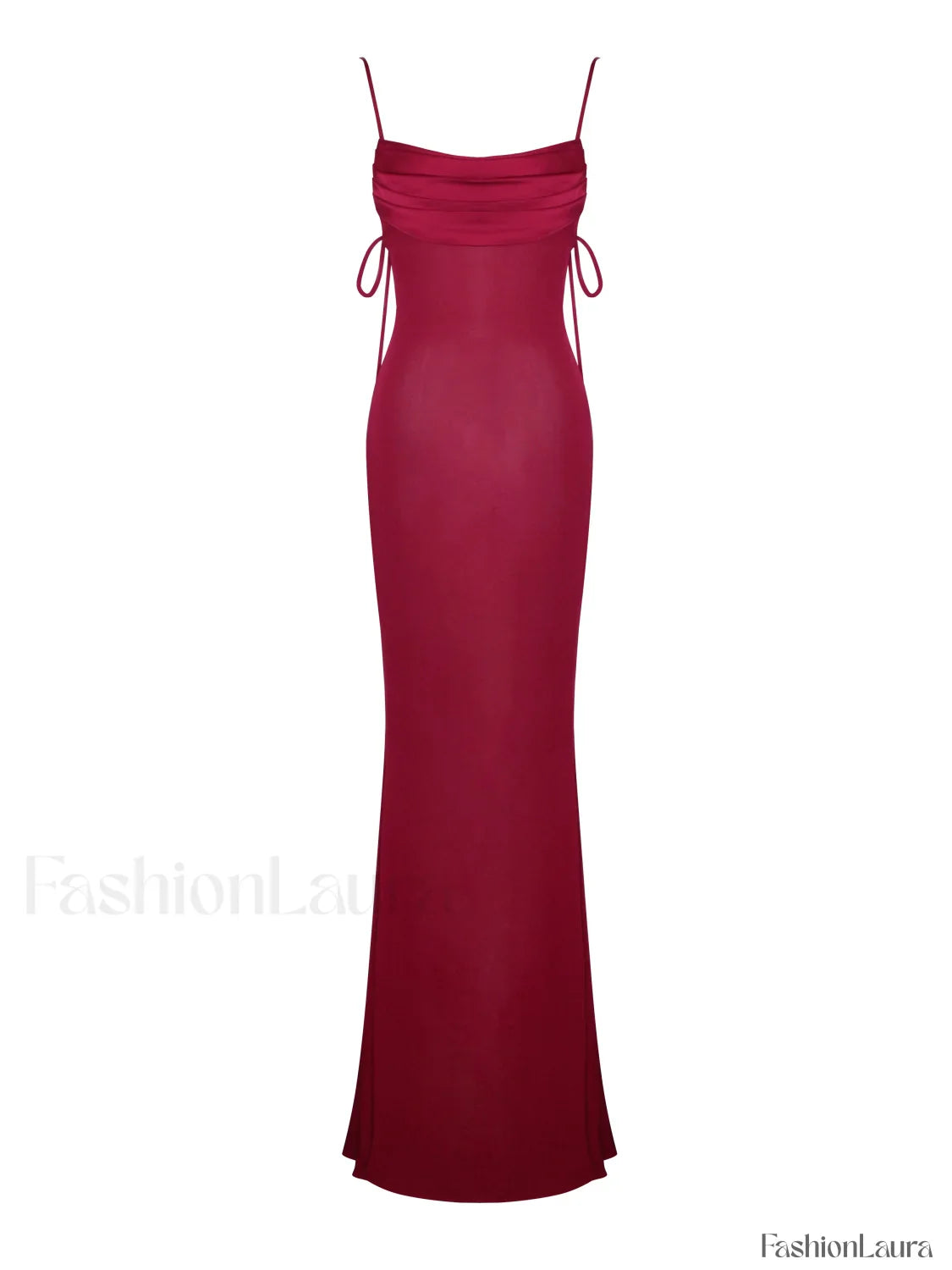 Tatiana Burgundy Rayon Charming Backless Maxi Dress