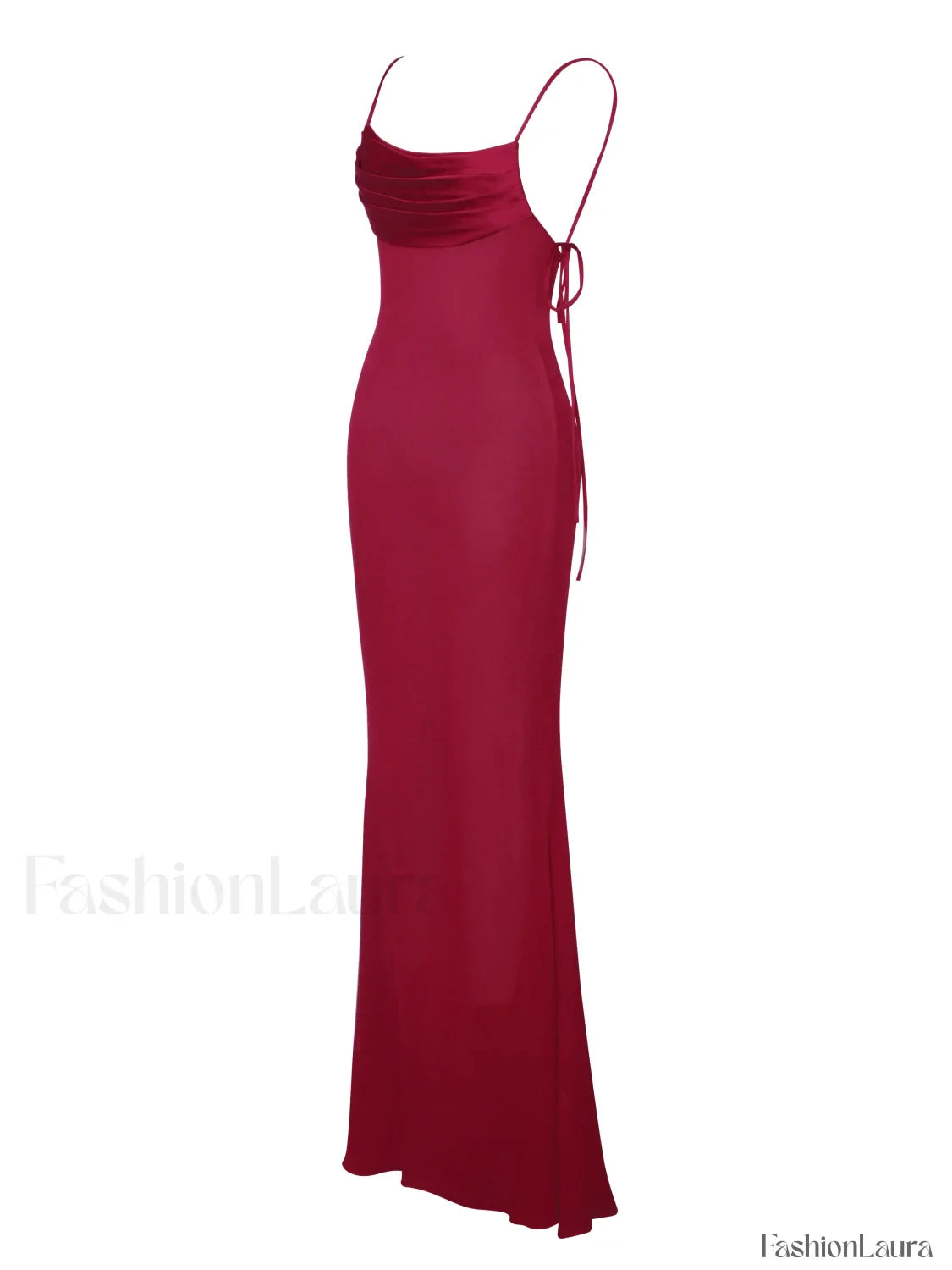 Tatiana Burgundy Rayon Charming Backless Maxi Dress