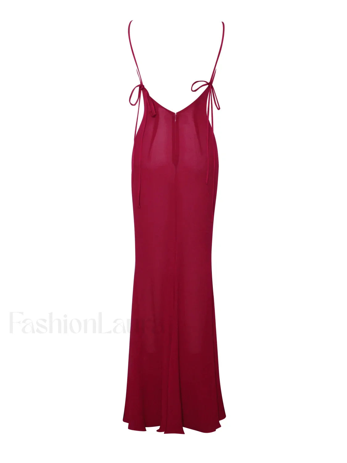 Tatiana Burgundy Rayon Charming Backless Maxi Dress