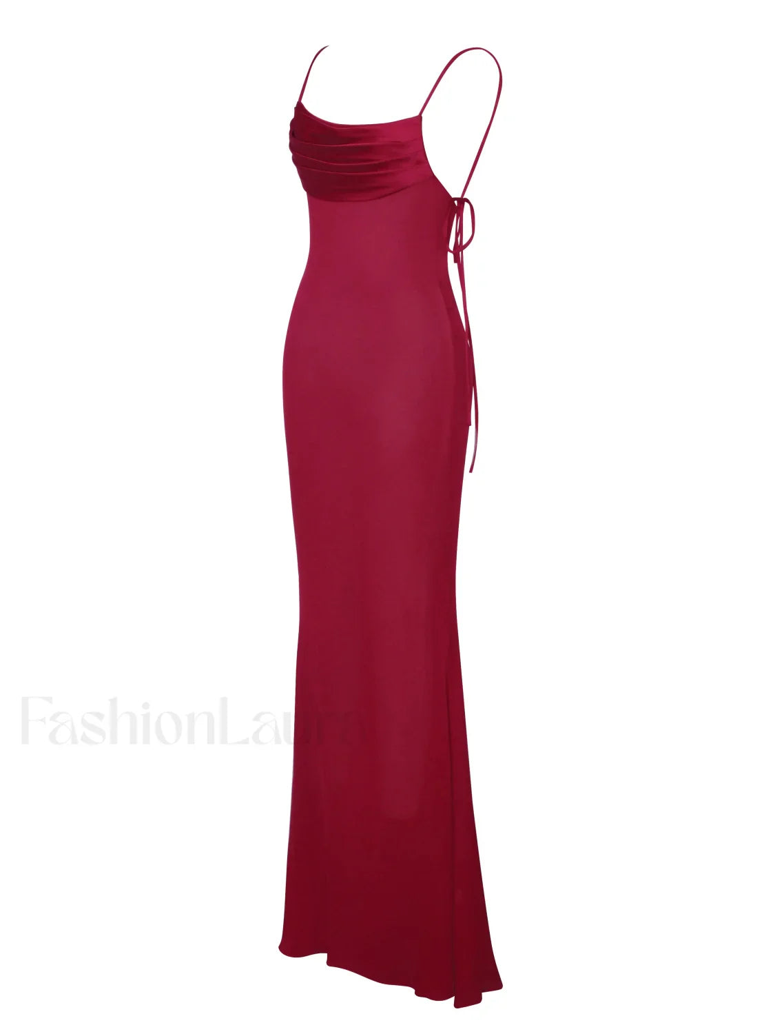 Tatiana Burgundy Rayon Charming Backless Maxi Dress