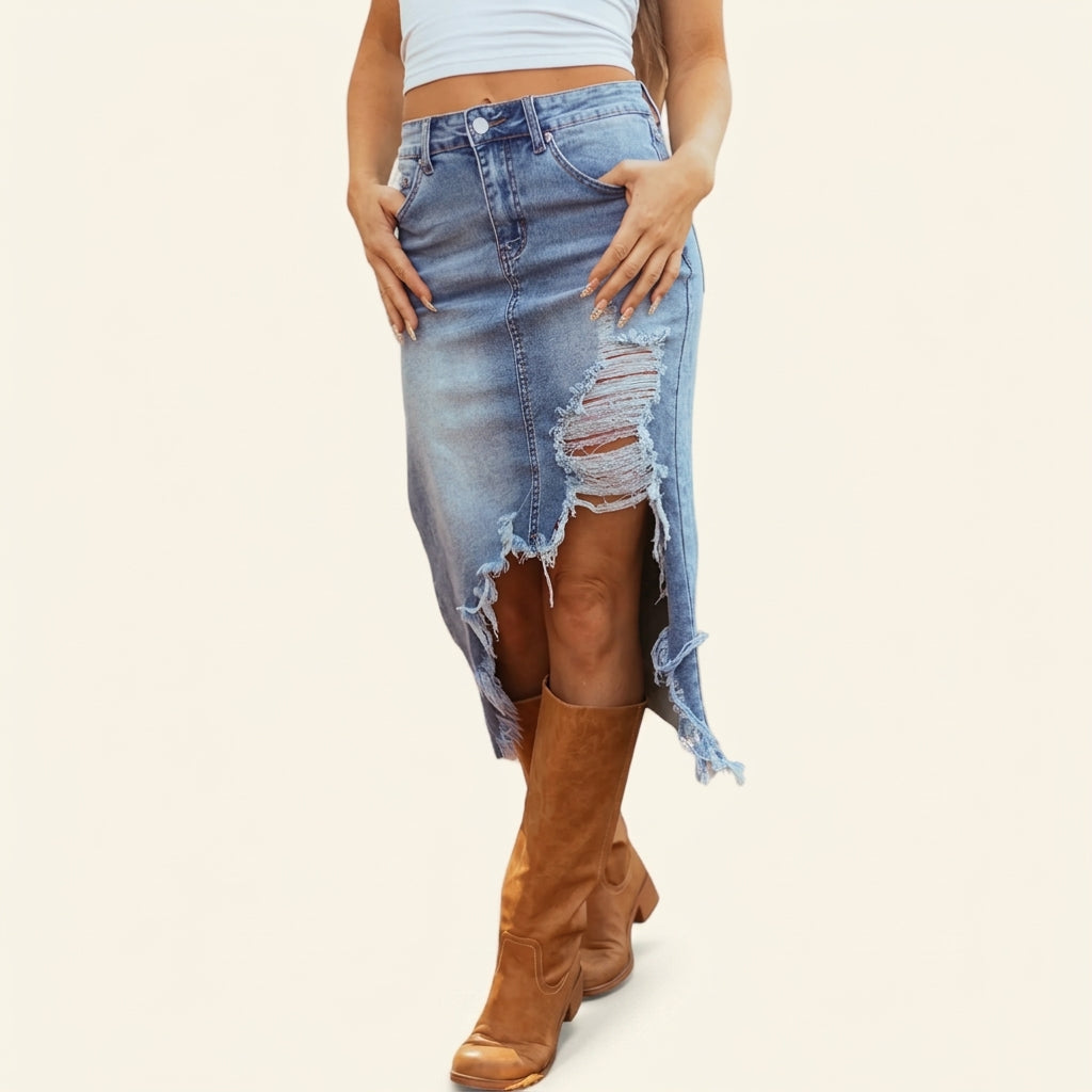 Amelia | Denim Maxi Skirt