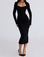 Long Sleeve Bandage Midi Dress