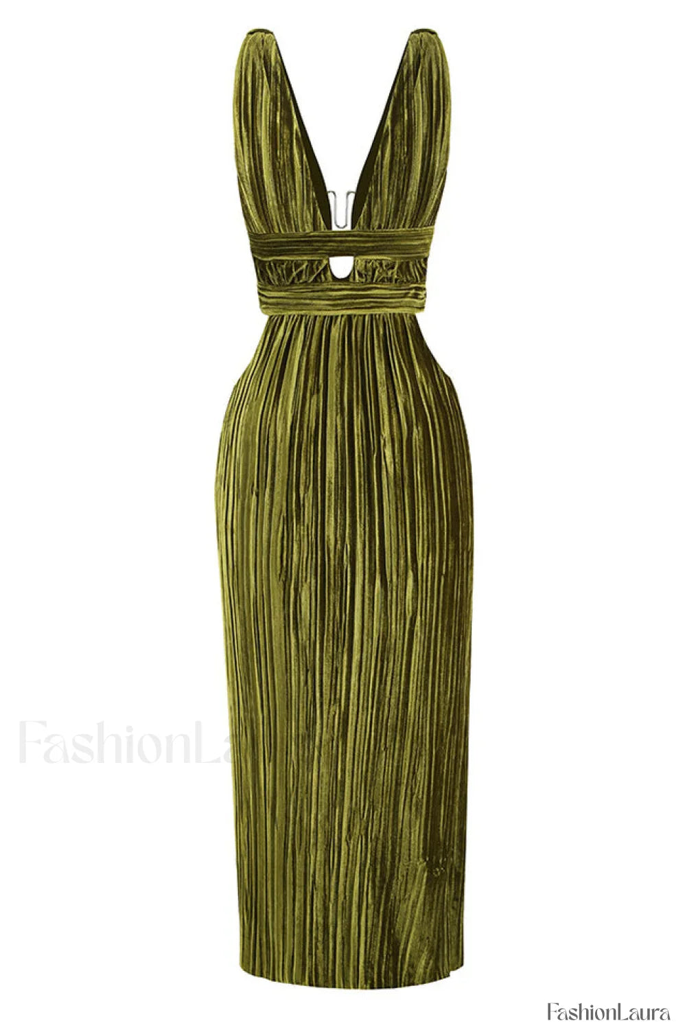 Thyme Velvet Stylish Slit Midi Dress