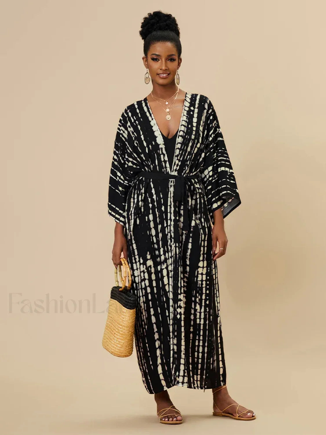 Tie dye Striped Tunic Cover Up