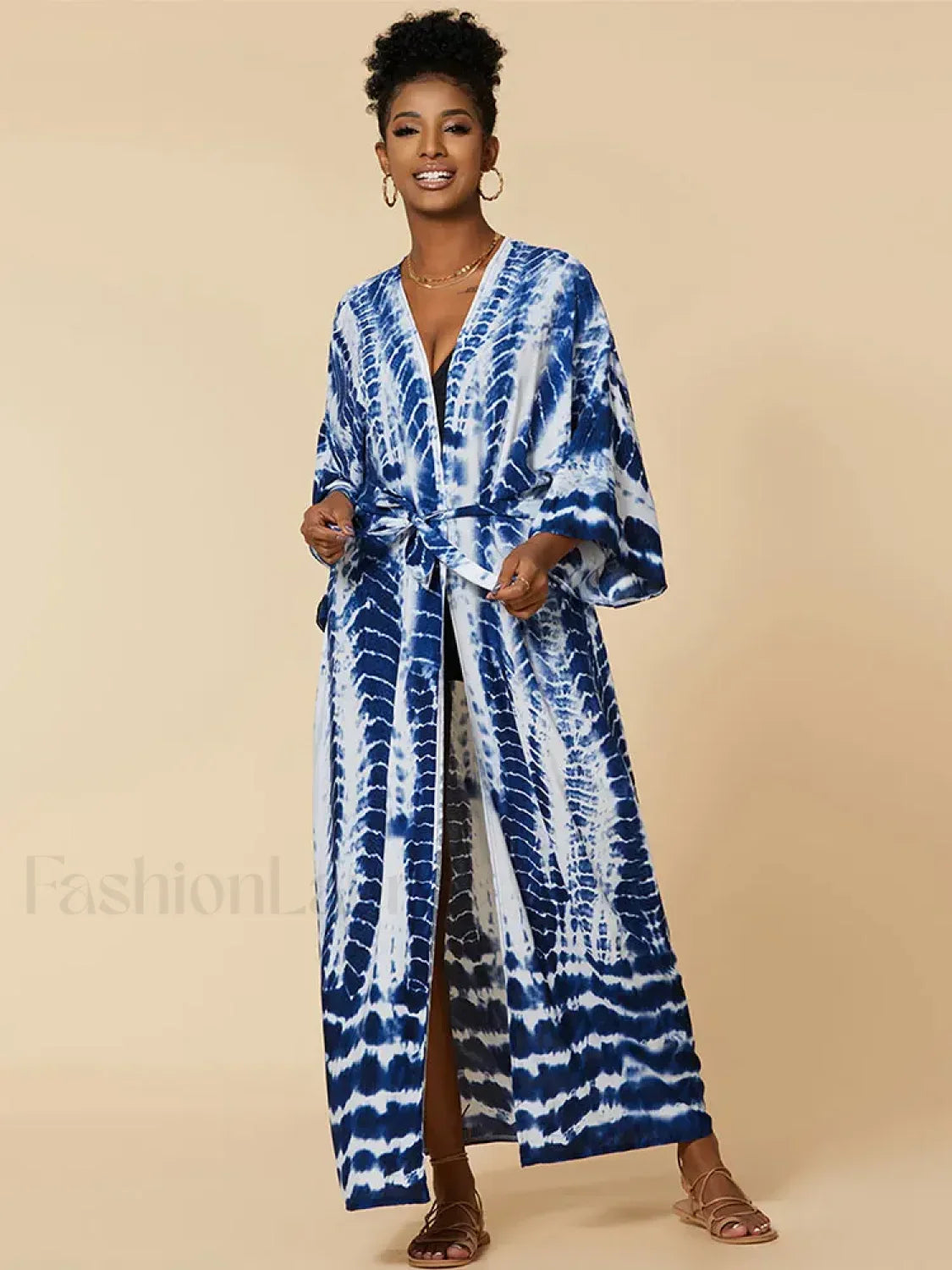 Tie dye Striped Tunic Cover Up