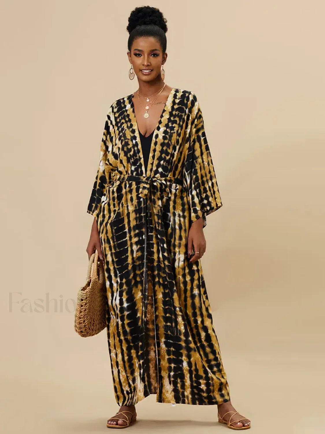 Tie dye Striped Tunic Cover Up