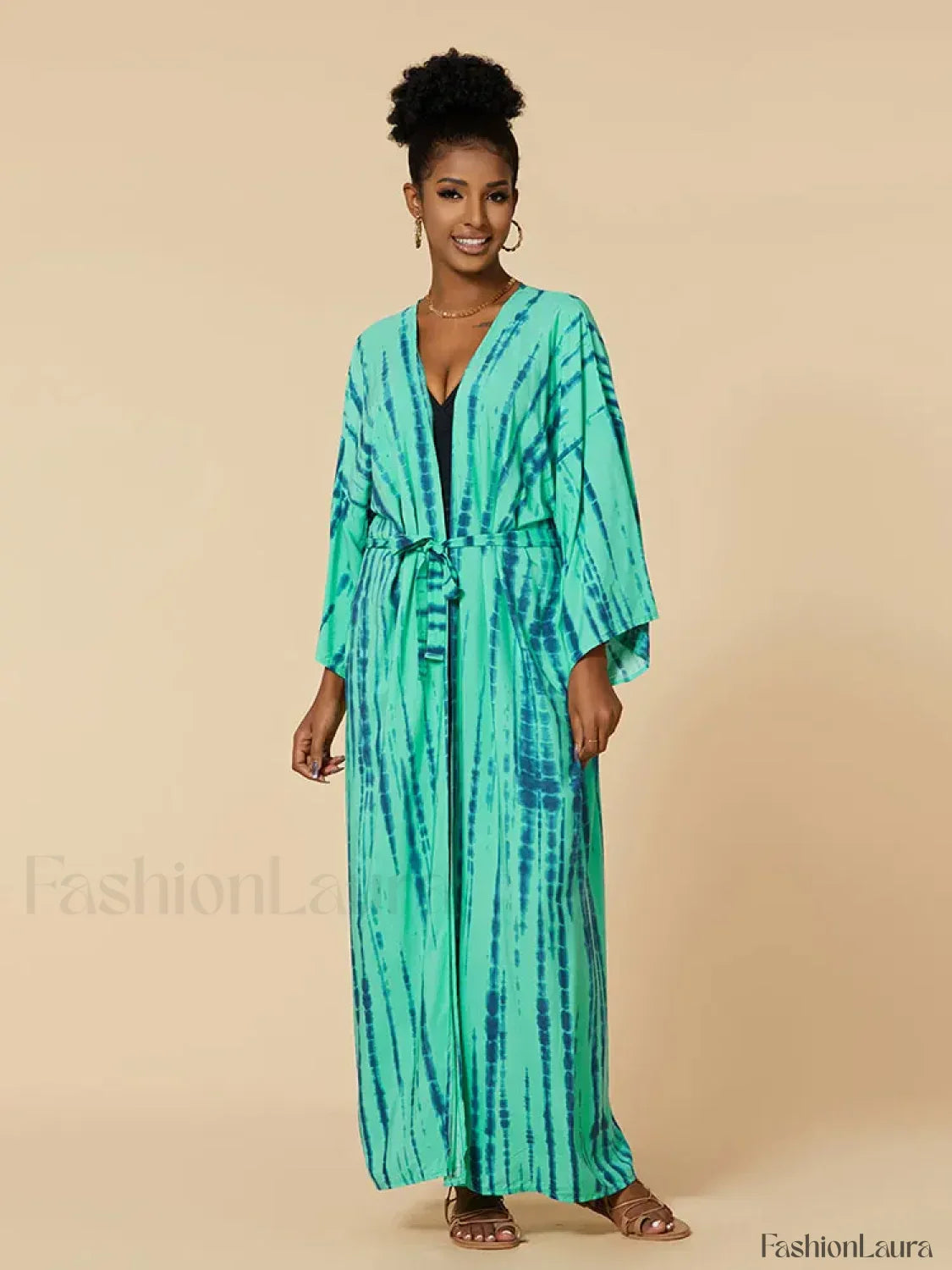 Tie dye Striped Tunic Cover Up