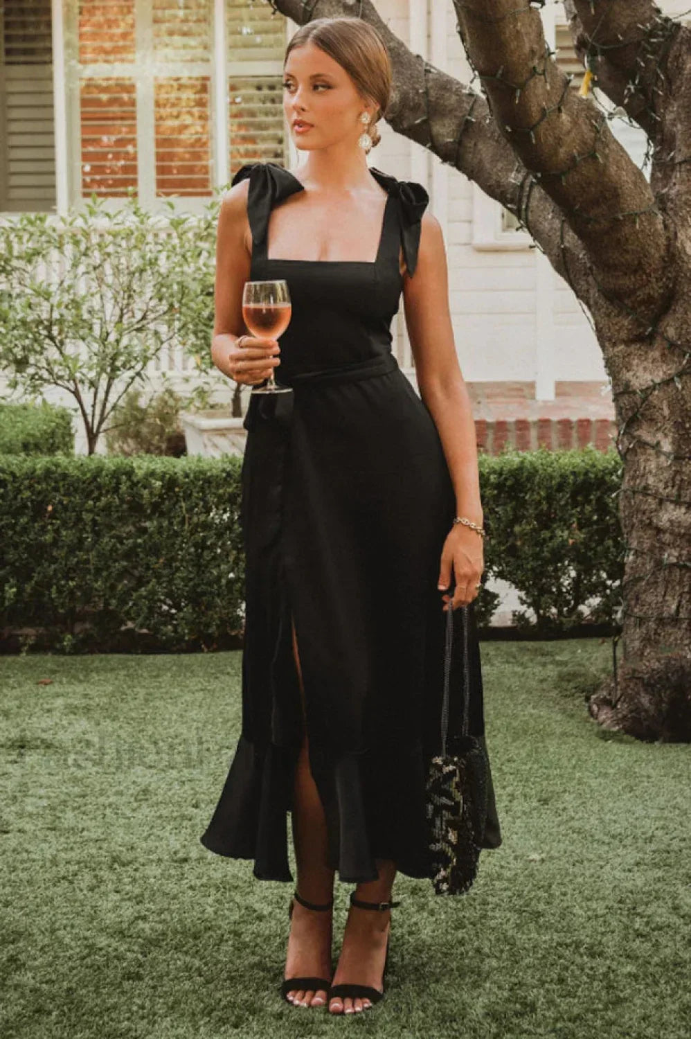 Tie Shoulder Stylish Boho Midi Dress S / 3#