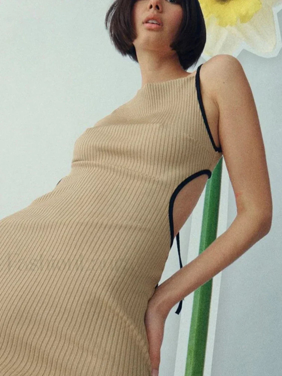 Tie-Up Backless Midi Dress