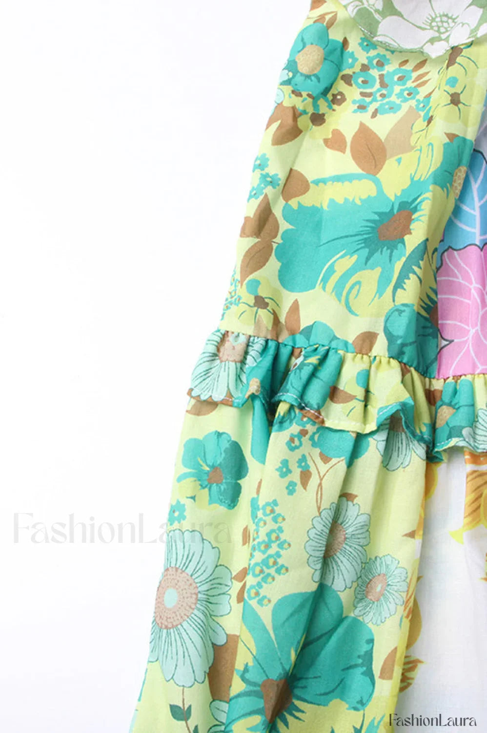 Tiered Patchwork Stylish Midi Dress