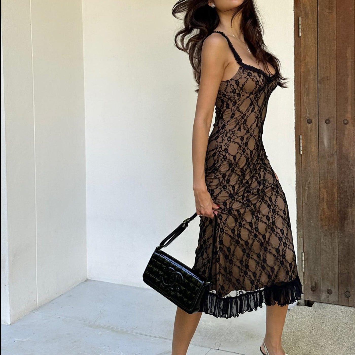 Obscure Affection Lace Ruffled Midi Dress 6
